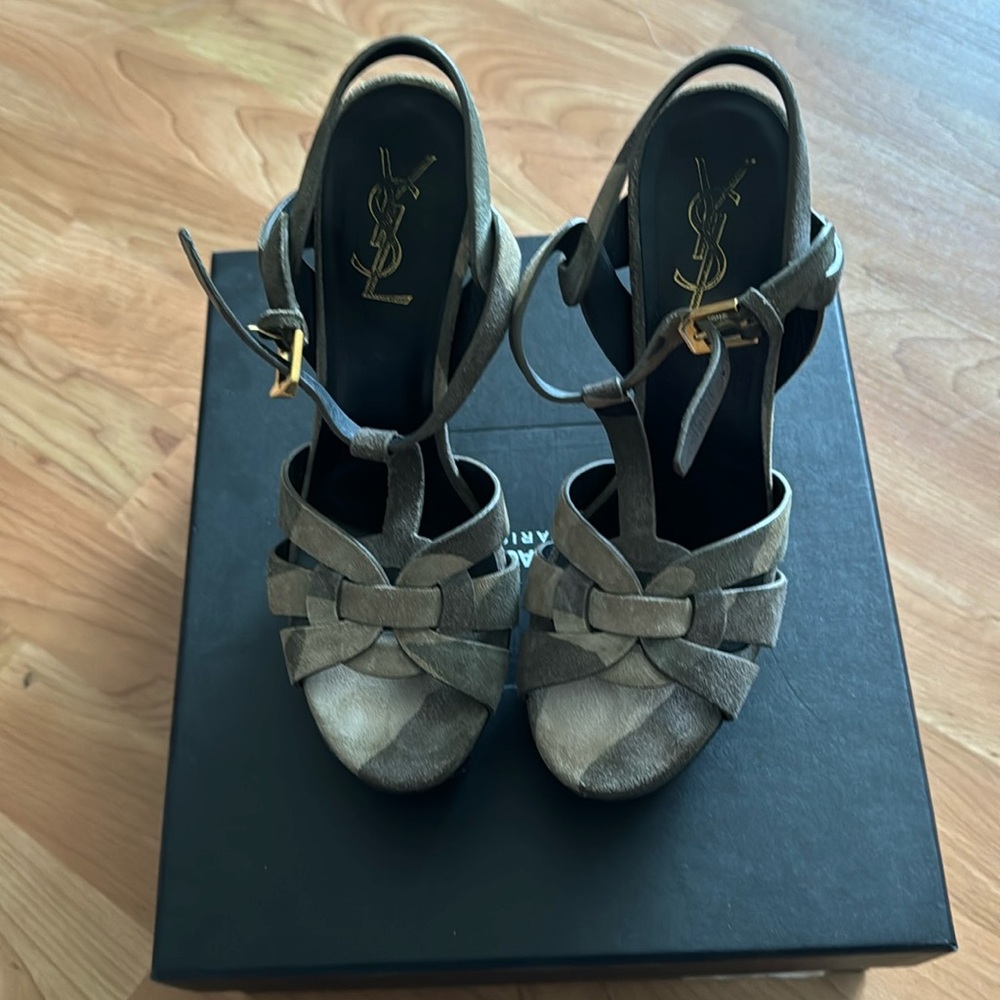 Saint Laurent Camouflage Tribute Sandals 6 1/2 great condition